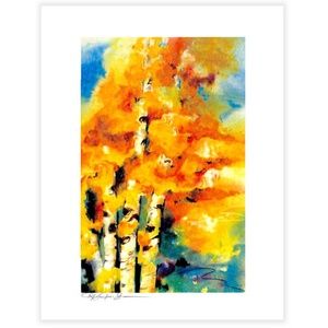 Original print of watercolor painting by Kathy Morton Stanion - Aspen Trees